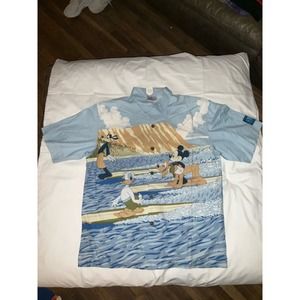 1970 Disney hang loose cruise line surfing Hawaiian shirt